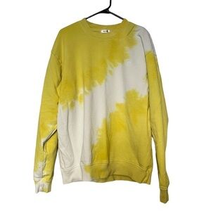 Madhappy White and Yellow Tie Dye Sweatshirt Size Large